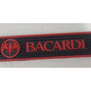 Bacardi Bar Mat Red Black Rubber Drink Spill Spillproof Serving Tray